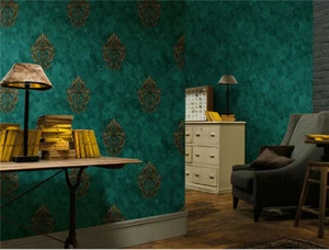 10M 3D Vintage Elegante Gold Damast Tapete Geprägte Strukturierte Vliesrolle - Bild 1 von 23