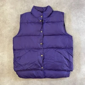 L.L Bean Puffer Gilet Mens Medium Down Fill Sleeveless Vest, Purple - Picture 1 of 11