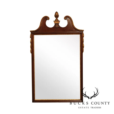 F. Brothers Vintage Georgian Style Mahogany, Partial Gilt Wall Mirror #5488 Cover