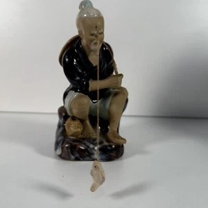 Artistic Ceramic Chinese Mudmen Mudman Fishing China - Picture 1 of 8