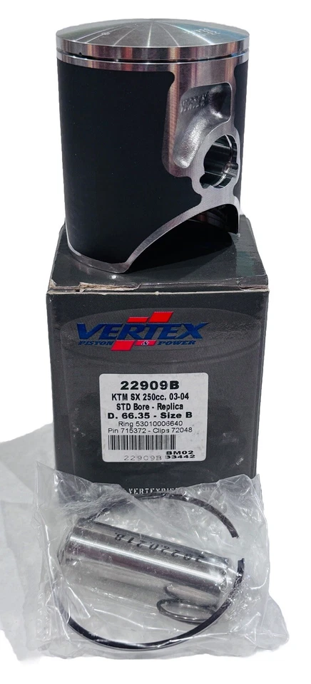 Kit de réplica de pistón Vertex 66,35 mm diámetro estándar fundido para KTM SX 250 2003-04 Foto 1 de 1