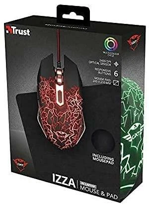 Trust Gaming GXT 783 Gaming Mouse illuminated 2400 dpi and Mouse Pad 245x210 mm - Image 1 of 4