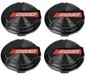 Set of 4 Rays GL Center Caps Black Red for 57DR 57CR 57XTC 57XR 57FXZ - Picture 1 of 5