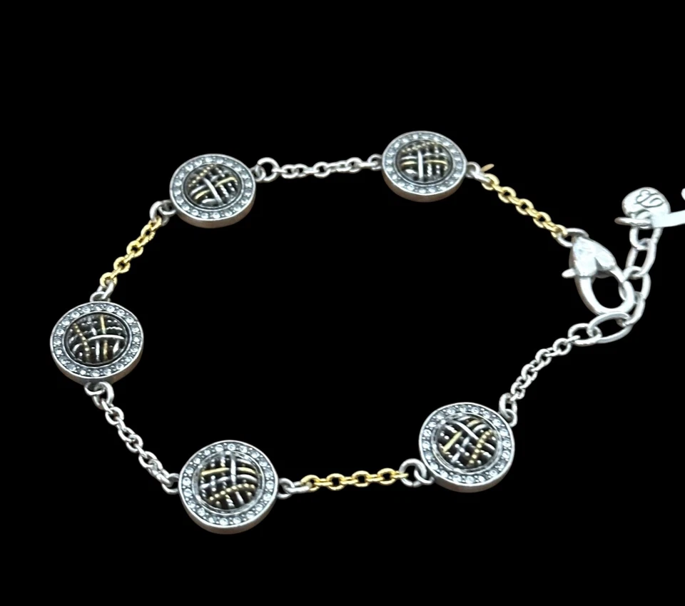 SO ELEGANT BRIGHTON NEPTUNE’S RINGS CRYSTAL WOVEN STATION BRACELET