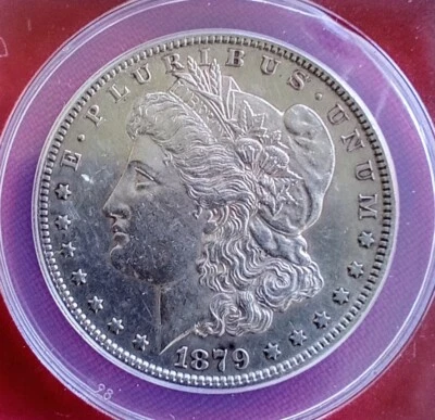 1879 S Morgan Silver Dollar ANACS Cleaned AU 58 condition. - Image 1 of 4