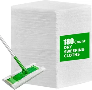 180 Conteggi Panno Spazzatrice a Secco per Swiffer Spazzatrice a Secco Pad Forte - Foto 1 di 12