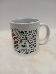 Funny coffee Mug - I will Teach Because I Care Teacher Cup End Of Year Gift - Picture 1 of 4