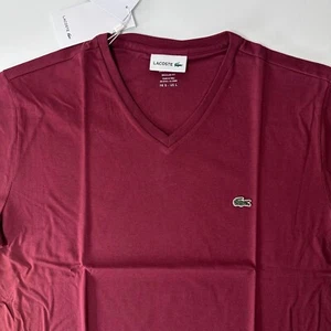 Lacoste New Burgundy T-Shirt Frech Designer Golf Tennis Ultra Casual Fashion - Picture 1 of 8