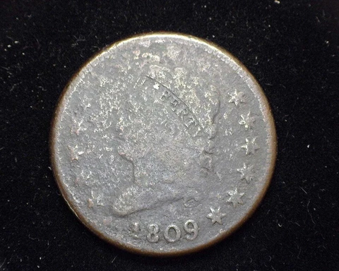HS&C: 1809 Large Cent Classic Head VG Pitting - US Coin Cover