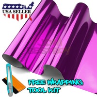 12"x60'' Chrome Pink Car Vinyl Wrap Sticker Decal Film Air Release Bubble Free