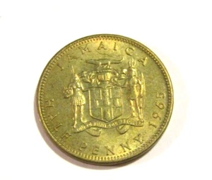 Jamaica 1965 1/2 Half Penny Au Coin - Picture 1 of 6