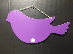 Easter Celebrate It Hanging Purple Spring Bird Shape Chalkboard 16” X 10” New - Picture 1 of 2