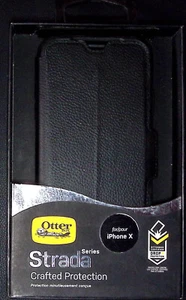 Otterbox Etui en Cuir Strada Antichoc Fin élégant Pour Apple iPhone X Noir - Imagen 1 de 4