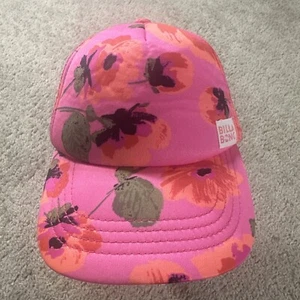 BillaBong Trucker Hat Womans Adjustable Pink Floral Mesh Snapback Logo Mens - Picture 1 of 7