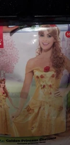 Princess Sleeping Beauty Belle Fancy Dress Costume - Gold  M - Picture 1 of 1