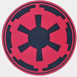 STAR WARS MOVIE IMPERIAL GALACTIC EMPIRE LOGO SYMBOL RED BLACK PVC HOOK PATCH - Picture 1 of 2