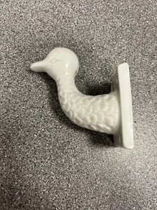 VTG Duck Goose Head White Ceramic Wall Mount Hanger Towel Apron Hook Farm House - Picture 1 of 8