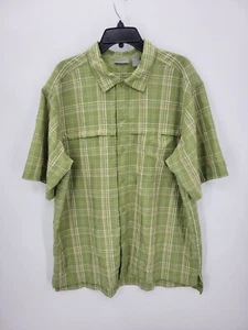 Quest Outdoor Shirt Mens XL Green Plaid Short Sleeve Performance Button Up - Picture 1 of 10