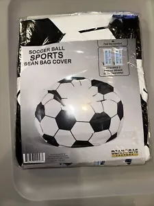 New Soccer Ball White Black Bean Bag Factory Chair Cover Game Toy Room D5 - Picture 1 of 2