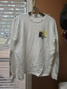 Kauai SURFER Dude White Cotton Hawaii Crazy Shirts Men's S Shirt Long Sleeves - Picture 1 of 8