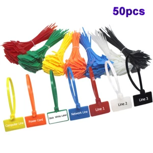 4*150mm Markers Plastic Self-locking Nylon Wire Ties Labels Cable Winder Tag - Picture 1 of 12