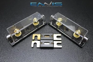(2) CONFEZIONE 0 2 4 6 8 GAUGE ANL PORTAFUSIBILI CON 2PZ 250 AMP NICHEL WAFER FUSIBILI FILO - Foto 1 di 4