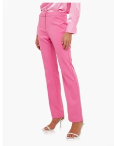 Pantalón Rosa Sin Fin Pantalón Frente Plano Recto Mujer Barbie Rosa Oficina L - Imagen 1 de 15
