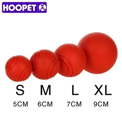 HOOPET Red Rubber Dog Ball Durable Bite-Resistant Chew Toy S-XL - Image 1 of 4