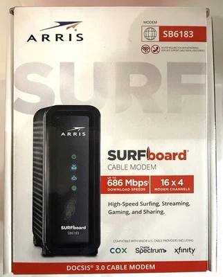 Arris Surfboard SB6183 Cable Modem 686 mbps 16x4 Docsis 3.0 New open box Xfinity - Image 1 of 4