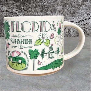 Starbucks Been There Series 2021 Florida Coffee Mug 14 oz Ceramic Green & Pink - Picture 1 of 6