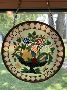 Vintage MMA Metropolitan Museum of Art Glas Quilt Muster Sonnenfänger (1992) - Bild 1 von 8