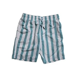 maamgic swim trunks Boys  Green White Striped  10-12 - Picture 1 of 3