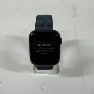 Unlocked Apple Watch Series 9 45MM Midnight Aluminum NAVY SPORT BAND MRMF3LL/A - Picture 1 of 7