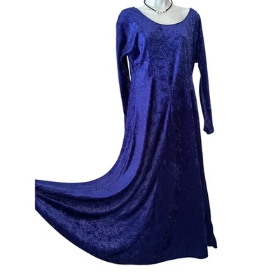 Maxi Vestido Vintage Años 90 All That Jazz Terciopelo Aplastado Púrpura Bruja Caprichoso Gótico  Foto 1 de 4