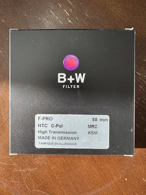 B+W F-Pro HTC CPL Circular Polarizer Filter 58mm KSM C-POL MRC Made in Germany - Image 1 of 4