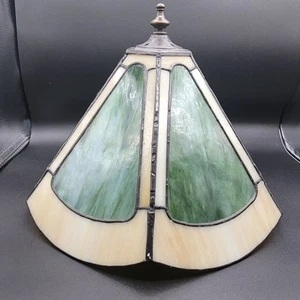 Vintage Stained Glass Lampshade 6 Panel Multiple Earth tone colors Handmade - Bild 1 von 8