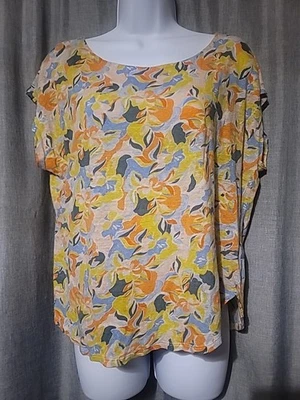 C&C California Linen Top Womens Sz XL Halter Boho Artsy Hippie Groovy Retro - Image 1 of 4