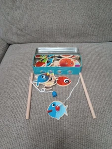 Juego de pesca de madera magnético juguete alfabeto para niños pequeños captura de peces juegos de conteo - Imagen 1 de 12