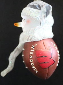 New Wisconsin Badgers NCAA Licensed League Ornament Football Acrylic Snowman - Picture 1 of 1