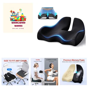 X Large Memory Seat Cushion for Office Chair Ergonomic Cushions Pad Pillow fo... - Picture 1 of 8