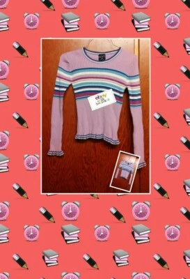 The Children’s Place Girl's Striped Ruffled Sweater ! Size XL 14 ! - Image 1 of 4