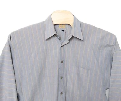 Camisa social masculina vintage década de 1990 XMI tamanho 16/34 feita em Hong Kong - Imagem 1 de 4