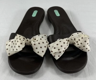 Okabashi Oka-Bee Brown Cheetah Bow Sandals "Shoes That Love You" Women Sz ML USA - Изображение 1 из 4