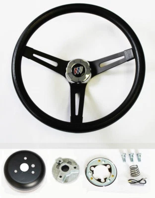 1967 1968 Buick Skylark Riviera GS черный на черный спицы руль 13 1/2" - Изображение 1 из 4
