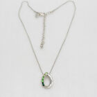 lia sophia signed jewelry silver plated teardrop pendant cut crystal necklace