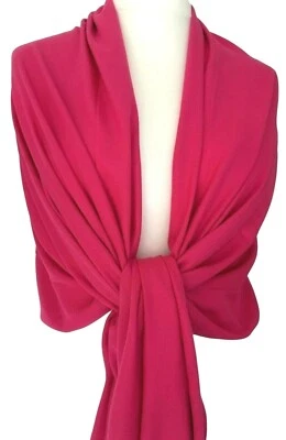 PURPLE POSSUM® Pink Pashmina Ladies Cerise Wrap Fuchsia Prom Shawl Oversized Large Plain Scarf