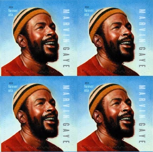 USA 2019 MARVIN GAYE SINGER & SONGWRITER BLOCK OF 4 UNCUT BACK SCOTT 5371 MNH - Picture 1 of 3