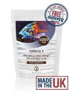 Aceite de pescado Omega 3 1000 mg EPA DHA cápsulas blandas BritVits GB - Imagen 1 de 12