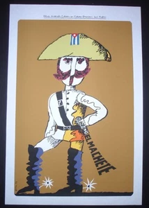 ELPIDIO VALDES ""EL MACHETE"" Cuba Póster de Serigrafía de BACHS para Película Cubana - Imagen 1 de 4