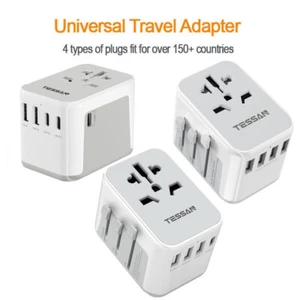 Tessan Universal Travel Adapter Worldwide with 4-5 USB Ports for 224+ Countries - Picture 1 of 21